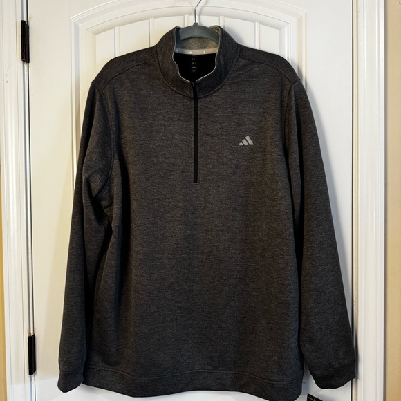 Adidas Charcoal Quarter-Zip Top NWT - Picture 1 of 5
